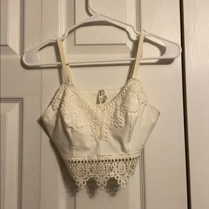 Women’s size small white lace crop top
